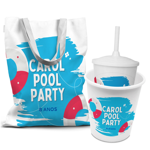 5 Kits Com Sacola Copo E Baldinho Pool Party S