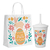 5 Kits Com Sacola Kraft E Copo Páscoa P