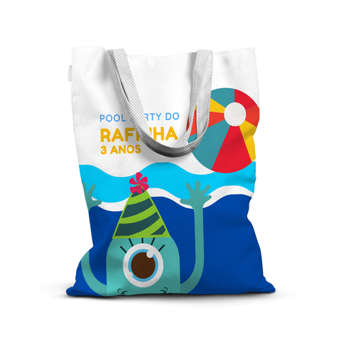Kit Com 5 Sacolas De Tecido Pool Party K