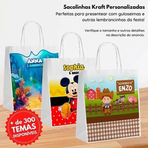 5 Kits Com Sacola Kraft E Copo Pool Party X