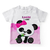 Camiseta festa panda rosa R09 personalizada
