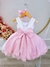 Imagem do Vestido Infantil Coelho da Páscoa Saia C/ Glitter Luxo (0867BR)