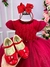 Vestido Menina Bonita Vermelho Borboletas Peito Tule (VESTMNNBNTVMRBBPTTL)