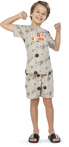 Pijama Space Dreams Brilha No Escuro Meia Malha - comprar online