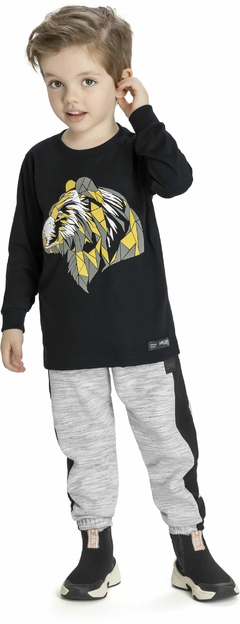 Manga Longa Urso Geométrico - comprar online