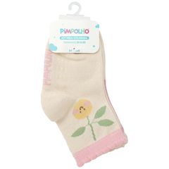 Kit 3 Meias Coloridas 21-25 Infantil Feminina Pimpolho - loja online