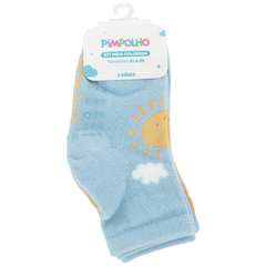 Kit 3 Meias Coloridas 21-25 Infantil Masculina Pimpolho