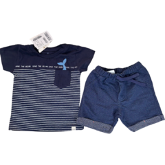 Conjunto Save The Ocean T-shirt e Short Moletinho - Colorittá - Cucundê Kids