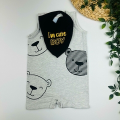 Macacão Urso com Babador - loja online