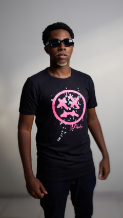 Camiseta Longline Abda Ink Face Black na internet