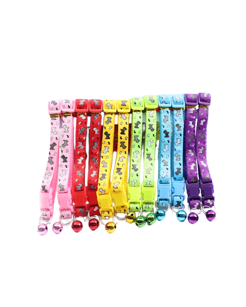 BLISTER COLLAR GATO/PERRO REGULABLE CON CASCABEL X 12 UNIDADES