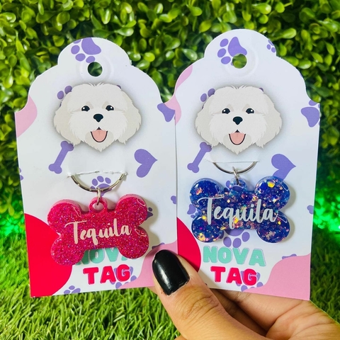 Pingente Coleira de Cães e Gatos Personalizado Resina