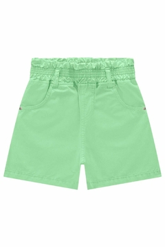 Shorts em Sarja Empapelada 65608 Kukiê - Cor VERDE CLARO