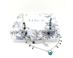 Collar doble azul profundo en internet