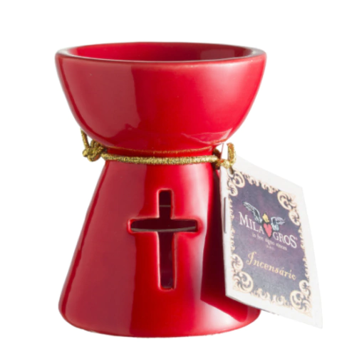 Incensário com cruz vazada - comprar online