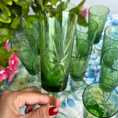 10 COPAS VERDES DE CRISTAL SÚPER TALLADO en internet