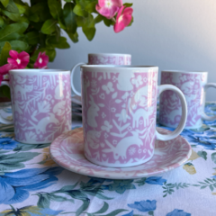 JUEGO DE 6 MUG LINEA OTOMÍ EN ROSA Y BLANCO - comprar online