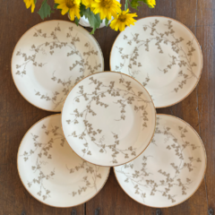 5 PLATOS DE POSTRE DE PORCELANA BAVARIA - comprar online