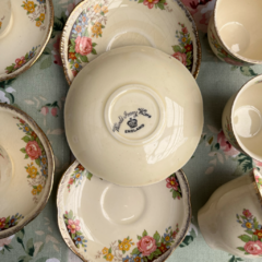 SET DE 6 POCILLOS DE CAFÉ CON PLATO DE LOZA INGLESA WOODS IVORY WARE ENGLAND en internet