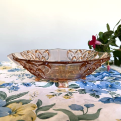 PONCHERA Y TAZAS DE VIDRIO PRENSADO ART DECÓ - comprar online