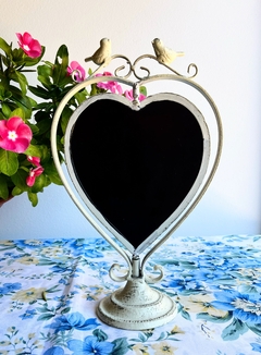 PIZARRA DE HIERRO EN FORMA DE CORAZÓN DE 32 CM DE ALTO X 20 CM DE ANCHO