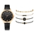 Imagem do Watch Set Women 5pcs Woman Quartz Wristwatch Leather Ladies Bracelet Luxury Watch Casual Relogio Femenino Gift For Girlfriend