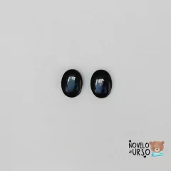 Olho oval preto 8x11mm (05 pares) - Novelo de Urso