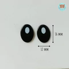 Olho oval chato kawaii 12x16mm - comprar online