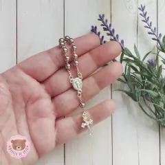 Mini terço PRATA (3 unidades) - loja online