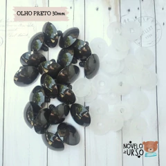 Olho preto 40mm - Novelo de Urso Armarinho