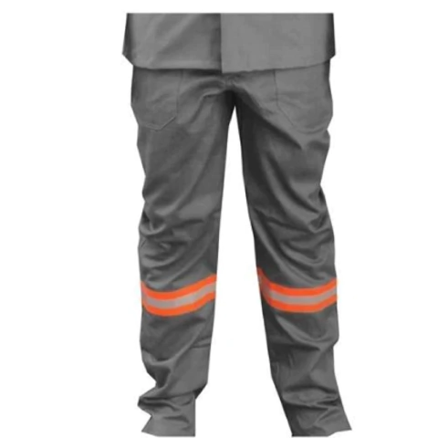 Calca Brim Eletricista CINZA Anti-chama Faixa Refletiva Laranja T-P CA47307 3000878