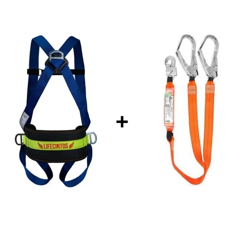 Kit Cinto Paraquedista Apoio Lombar C/ Talabarte Duplo Y Abs Kit Internet