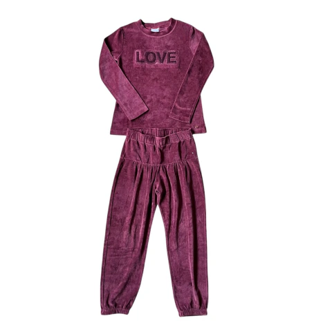 Conjunto plush vinho - Paola Bimbi - 7 anos