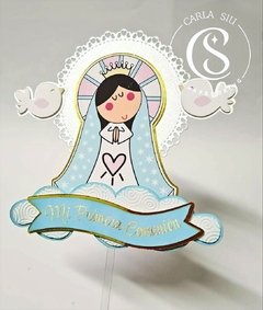 Topper de Torta Virgencita Celeste. (Precio por docena)