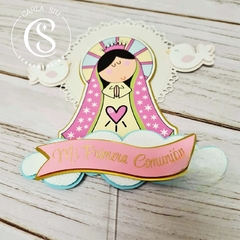 Topper de Torta Virgencita Fucsia (por unidad)