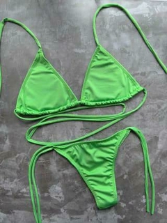 BIKINI TIRA LARGA PERLADA - VERDE