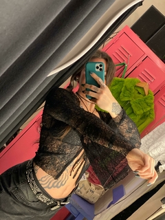 Imagen de TOP/SACO DE ENCAJE - NEGRO
