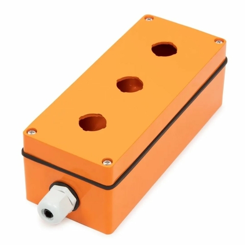 Botoeira 3 Botões 22mm Metalica Canaleta Sobrepor Porteiro