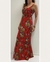 Vestido Longo Vermelho Estampado