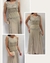 Vestido Longo Bordado Nude