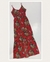 Vestido Longo Vermelho Estampado na internet