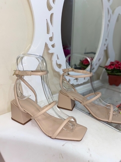 Anna bege | sandalia salto 5 cm (par único 36) - comprar online