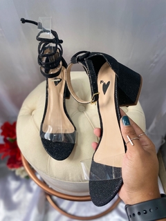 Chloe | Sandália preta glitter (par único 35) - comprar online