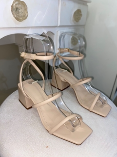 Anna bege | sandalia salto 5 cm (par único 36)