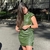 Saia em couro Verde Militar - comprar online
