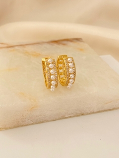 Argola Pérola cravejada