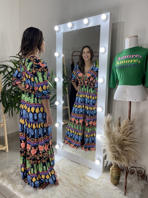 VESTIDO FRUTAS LONGO