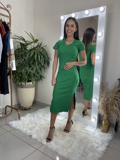 VESTIDO MÍDI CANELADO - comprar online