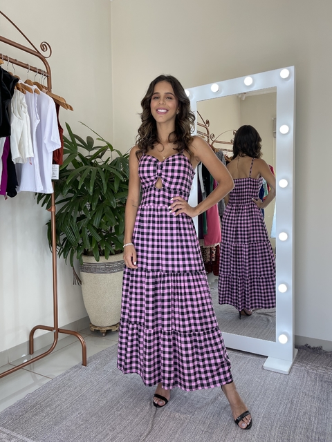 VESTIDO XADREZ LAÇO