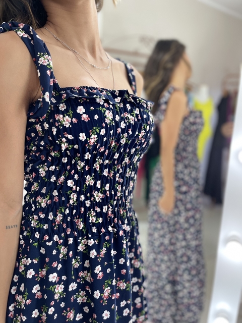 VESTIDO MINI FLOR AZUL